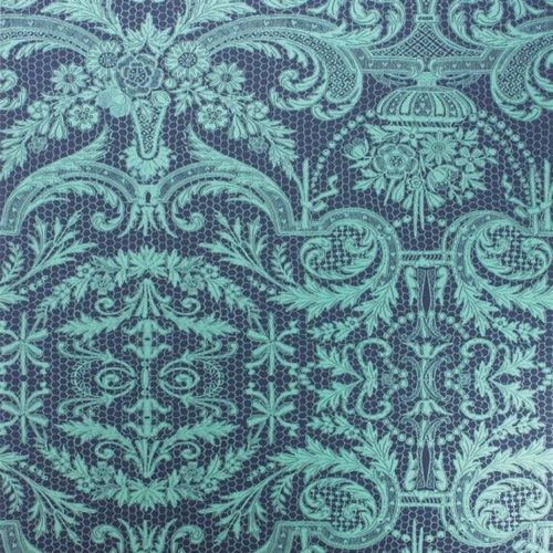 Orangery Lace Midnight-Metallic Jade W71